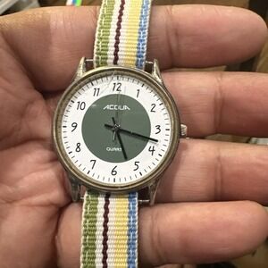 Works Acqua Men Fancy Stainless Steel Round 32mm Quartz Analog Watch Fit 6 Inch